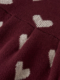 NAME IT Strik Kjole Oana Burgundy Peyote Heart